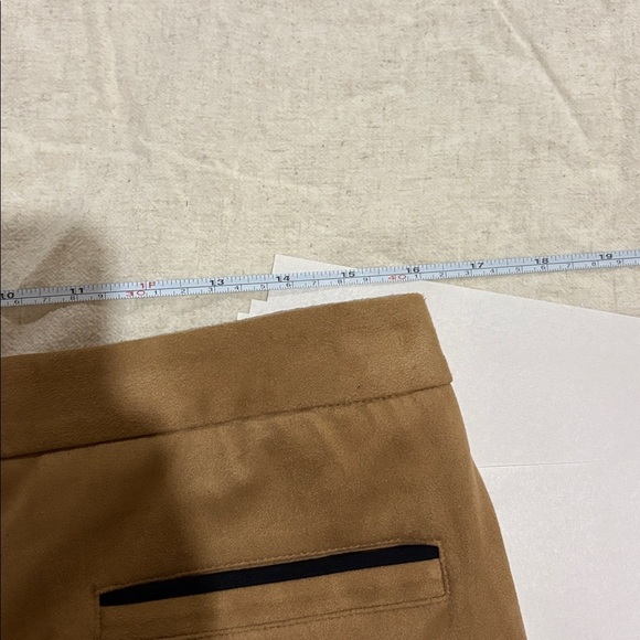 J.McLaughlin Tan Faux Suede Skirt tan black pencil size 8 soft - Picture 8 of 9